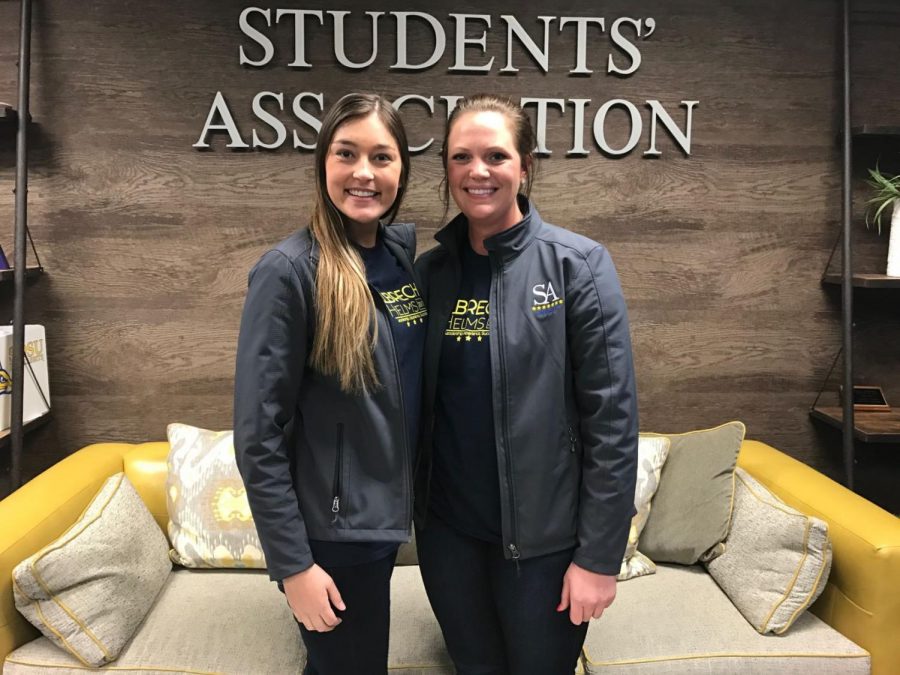 Current Students' Association President Ally Helms and State and Local Government Chair Taylin Albrecht won this year's SA elections. Their ticket earned 817 votes and will be sworn in April 10. Helms will be sworn in as vice president and Albrecht as president.