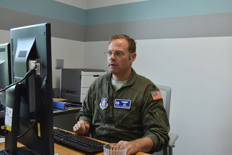 Lt. Col. Brian Schroeder, experienced “hurricane hunter” is a professor of aerospace studies and the Air Force ROTC Detachment 780 Commander. Photo by: Abby Fullenkamp