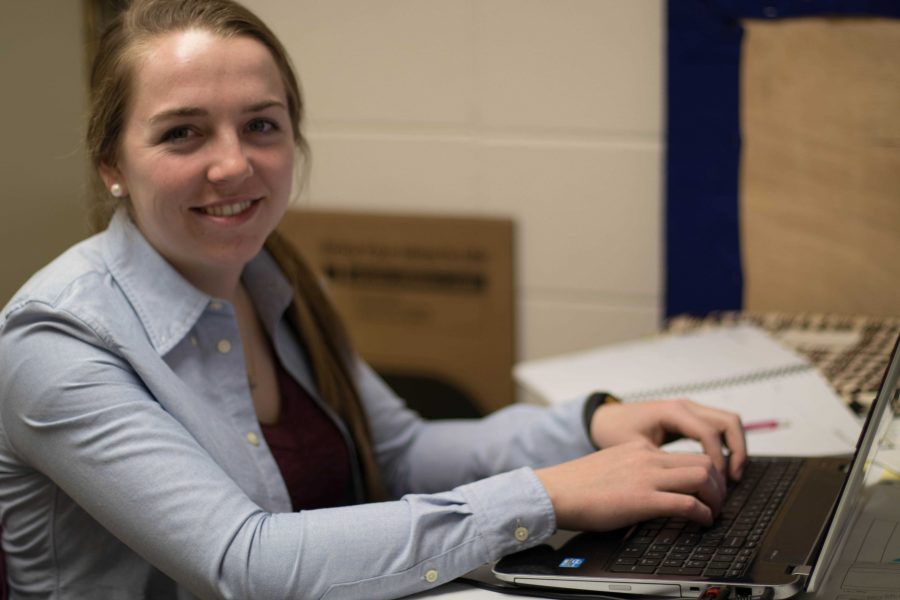 RACHEL HARMON
Kendrah Schafer, ag business and animal science major and general manager for Little International, is working and preparing for the 95th Little I competition March 19 to 24. Schafer helps lead meetings and coordinates the events Little I hosts.