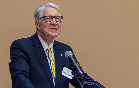 SUBMITTED
Van Fishback announced a $3.5 million challenge to support the Van D. and Barbara B. Fishback Honors College Jan. 7 at the South Dakota State University Alumni Center.