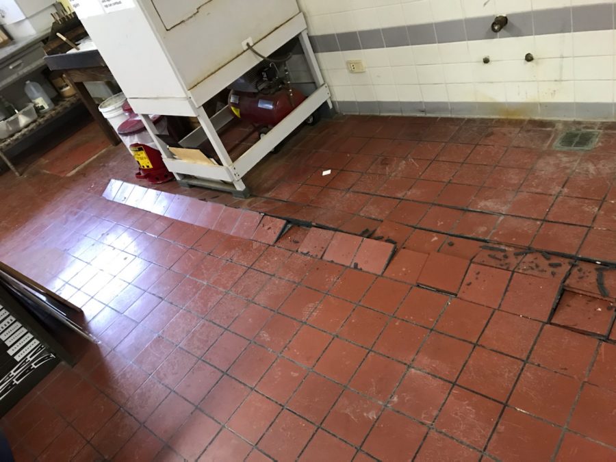 Tiles come loose in one of SDSUs oldest buildings