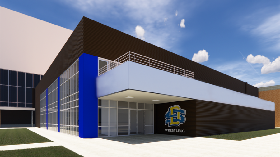 A rendering of the Frank J. Kurtenbach Family Wrestling Center. It is scheduled to open fall 2022.
