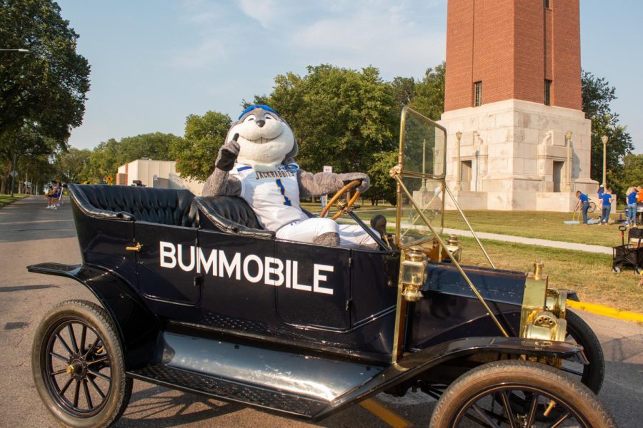 Jack the jackrabbit sits in the bummobile