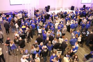 SDSU fans gather at the Jackrabbit pep rally Jan. 7 at Frisco Hall in Frisco, Texas.