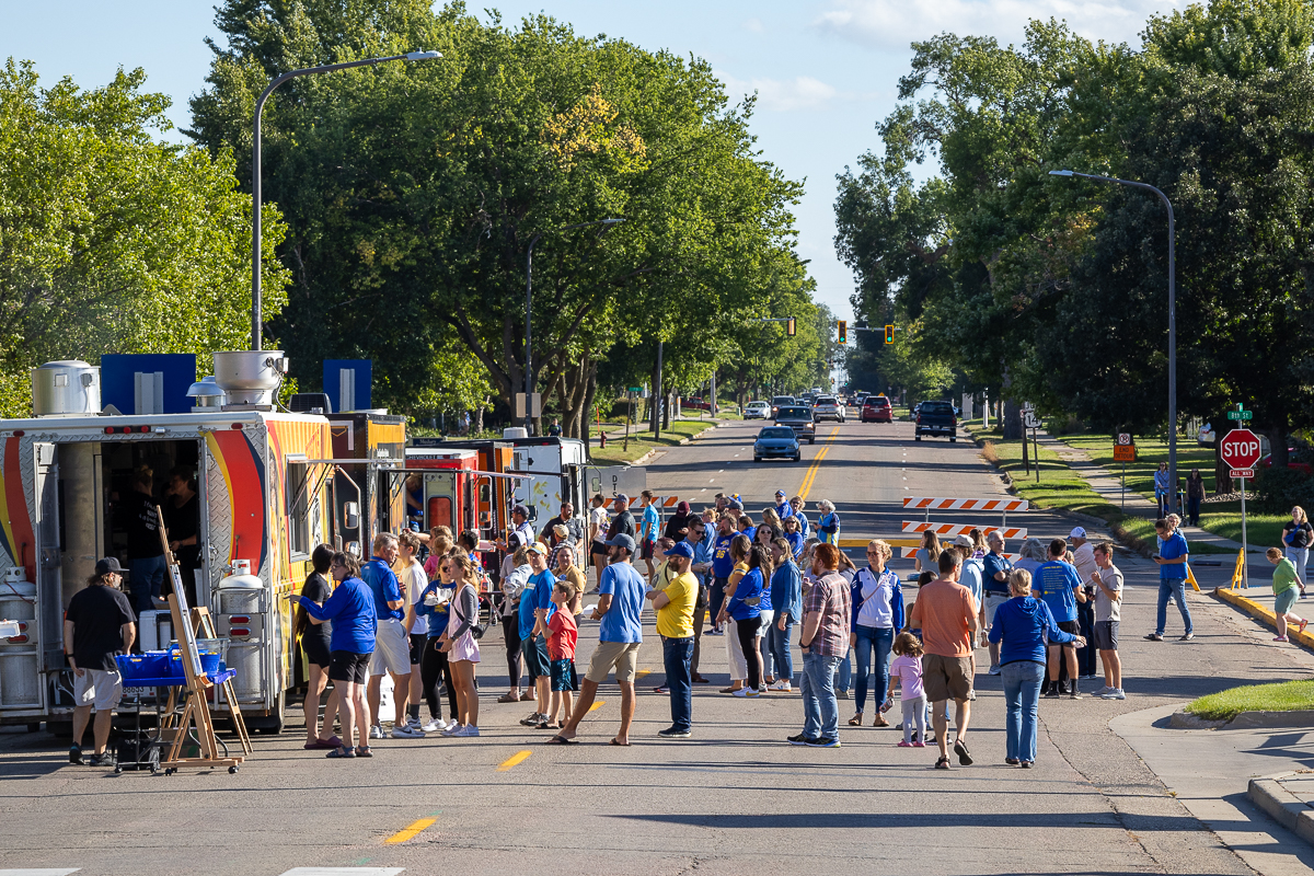 Students and staff gather on Medary Ave for One day for State events. 