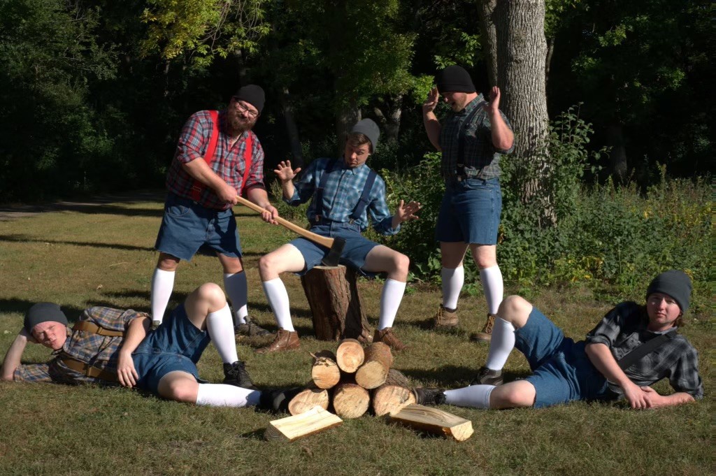 From left: Jacob Womack, Caleb Dirksen, Drew Veurink, Patrick Hybertson and Parker Oleson make up the Jumpin' Jacks improv group.