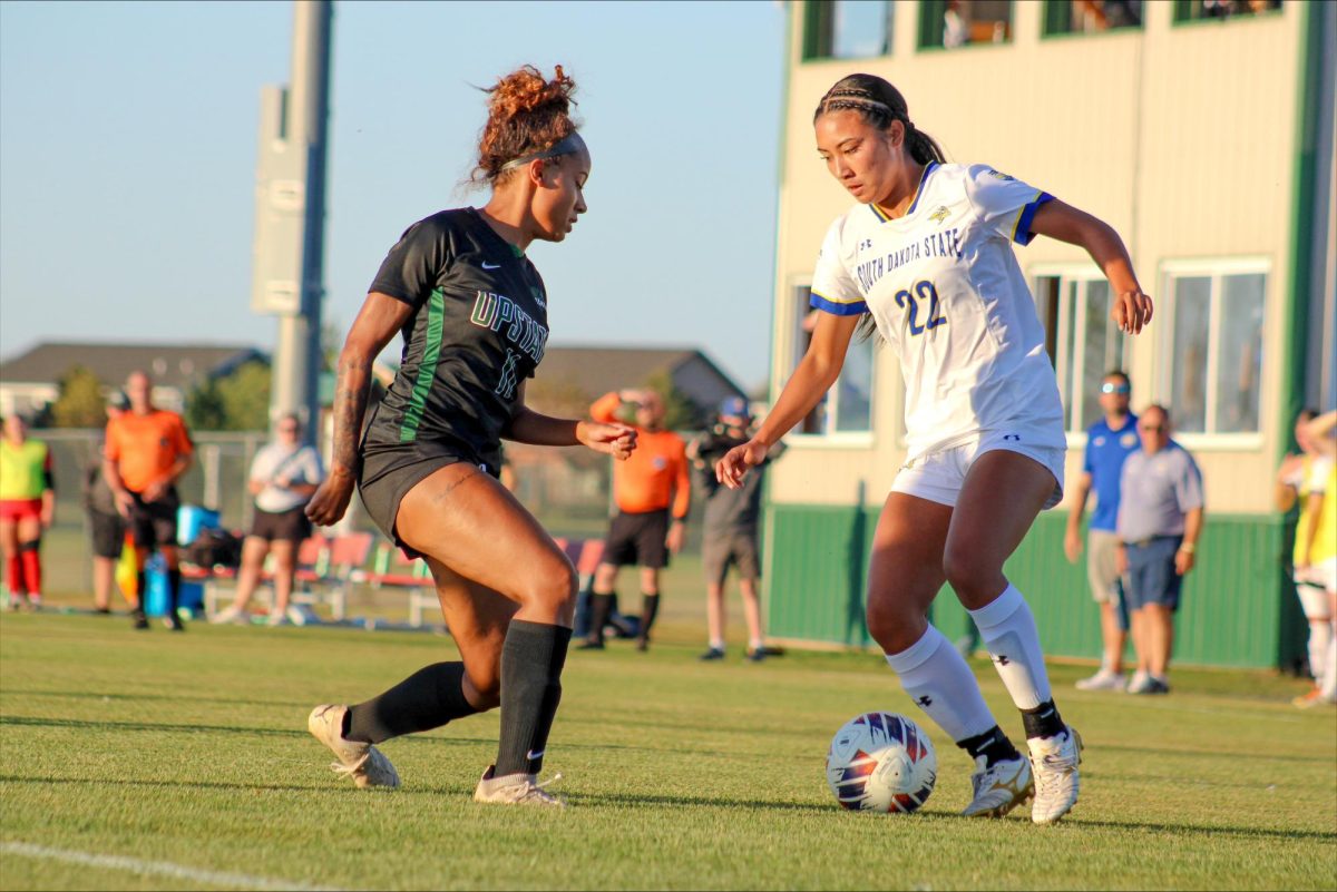 Sophomore midfielder Ellie Gusman taking an offensive charge against USC Upstate in their final non conference match of the season. Through ten matches, Gusman has started in two and played for a total of 276 minutes. 