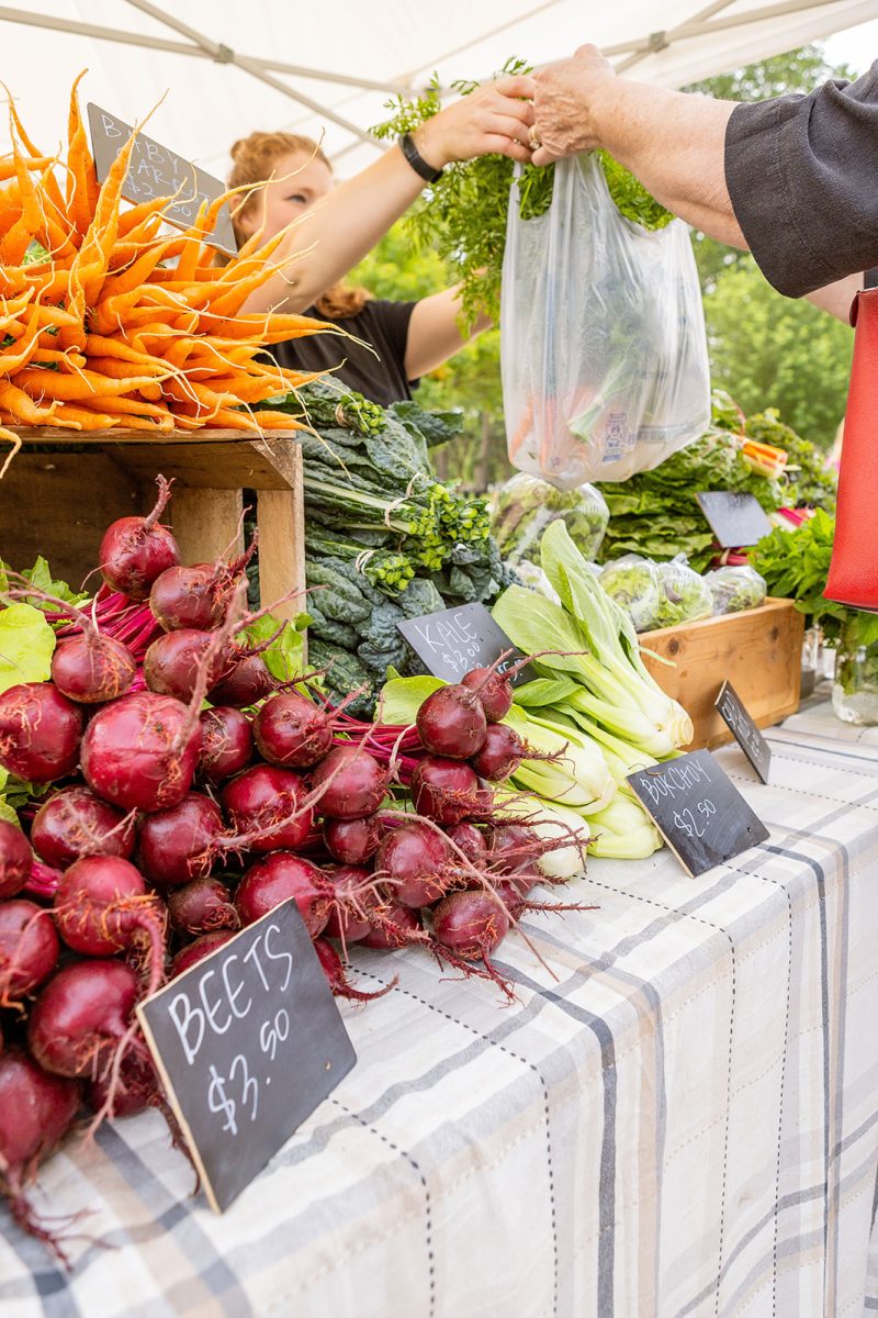 The local farmers market is open every Saturday and will be here until the end of the month.