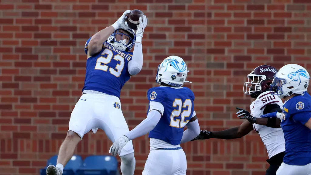 Mathew Durrance intercepting his second pass of the night. Durrance is now tied with Steven Arrell and Tucker Large with the most interception on the season.