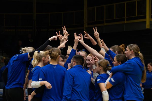 The South Dakota State volleyball team will end their season with a record of 27-2 after a conference championship game loss to rival USD in five sets on Tuesday, Nov. 26, 2024, at the Swinney Center in Kansas City.