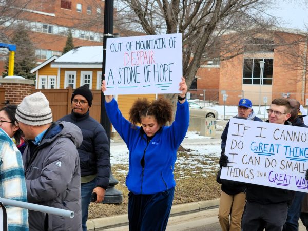 Students peacefully protesting and celebrating the life of Martin Luther King Junior at last years "Marade."