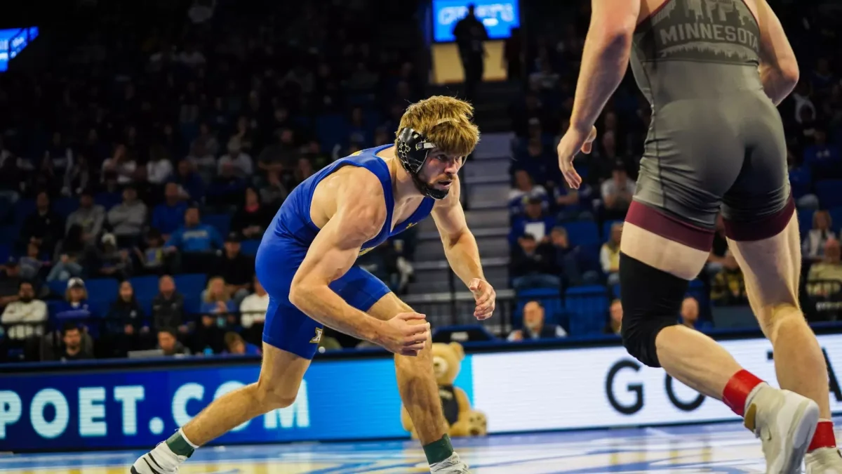 SDSU wrestling hosts their first home dual tomorrow since their December loss against No. 8 Minnesota. The Jackrabbits will face off against No. 13 Iowa State on Feb. 14 for Senior Night in a Big 12 ranked matchup.
