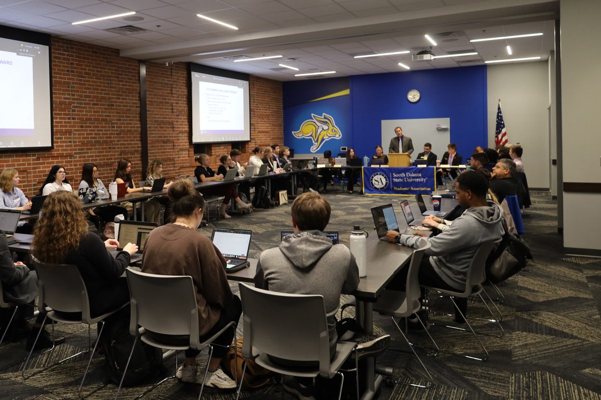 Vice President of Finance and Budget, Michael Holbeck, addressed the Students' Association at their meeting on Monday, Oct. 20 in the Lewis and Clark room in the upper level of the Student Union.