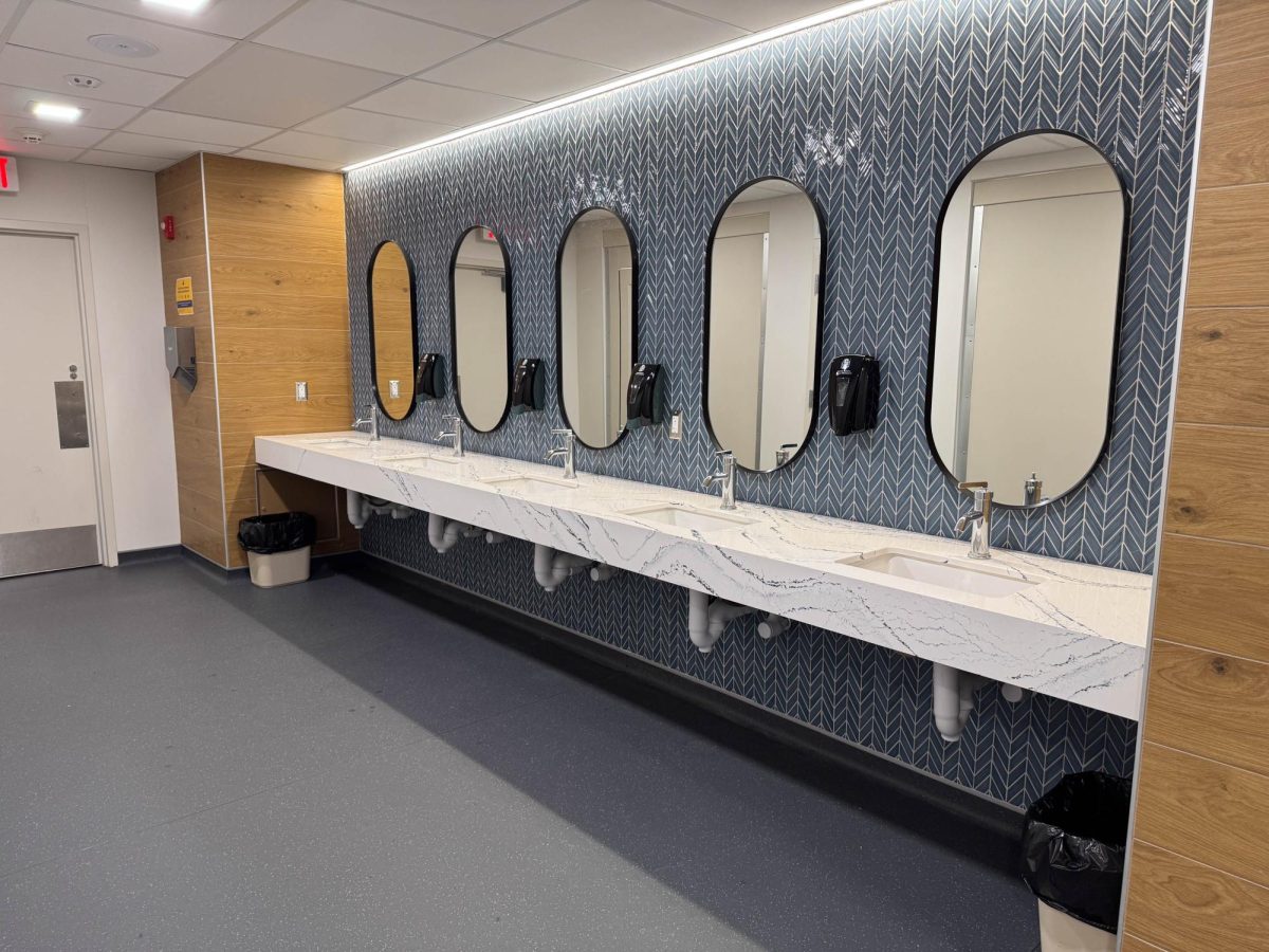 This new bathroom on first floor south of Waneta Hall is part of a $4.5 million renovation the residence hall has received over the past five months. Waneta is located on the west side of campus near Hansen Hall. 