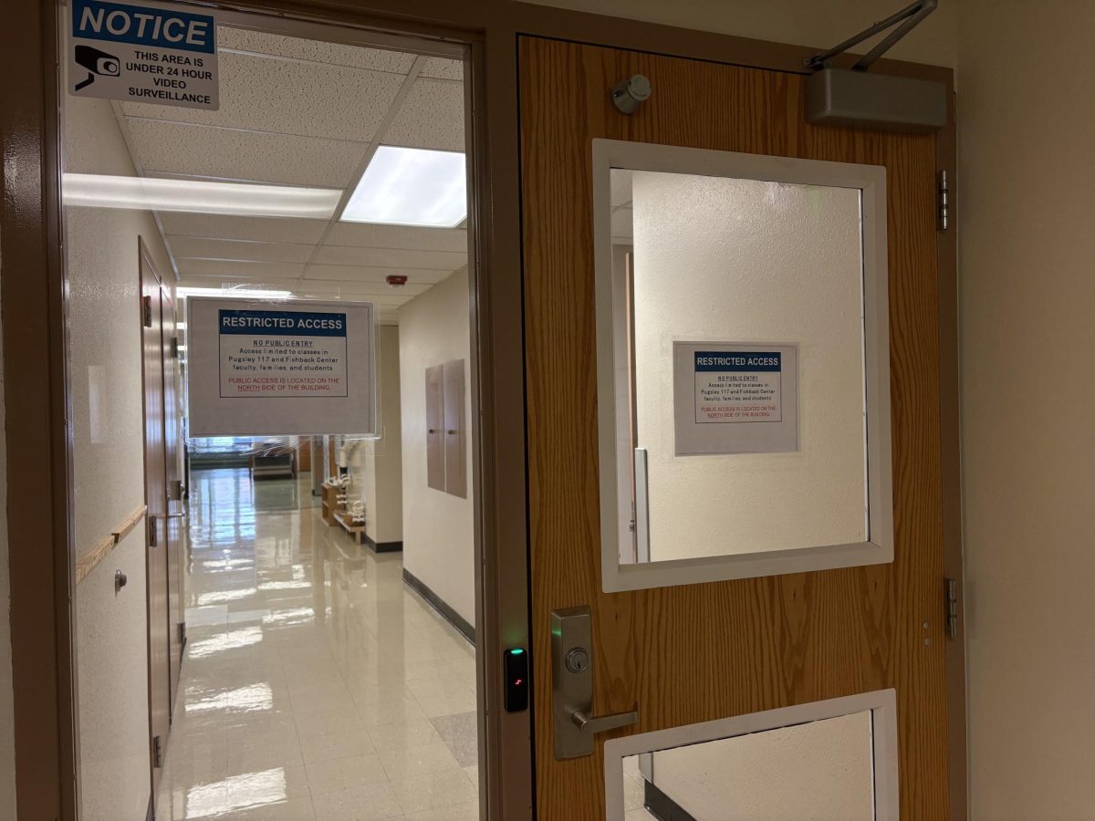 The West interior to the Fishback Center in Pugsley Hall will now require key card access. The process of scanning works identically as scanning into residence halls. 