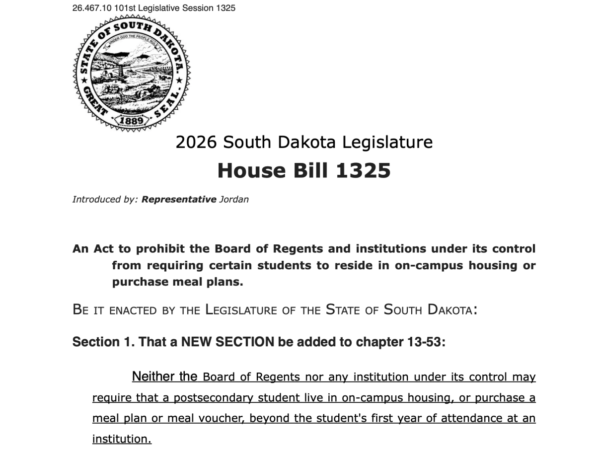 The Students’ Association voted to oppose House Bill 1325, which would end the requirement of living on campus and a meal plan purchase for second year students at Board of Regental schools.  