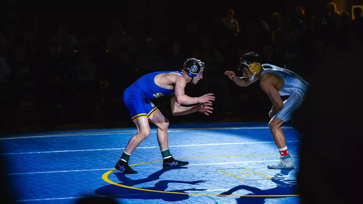Redshirt sophomore Broady Roark duals an Arizona State openent. Roark received an at-large bid into the NCAA Tournament on Tuesday, March 10.