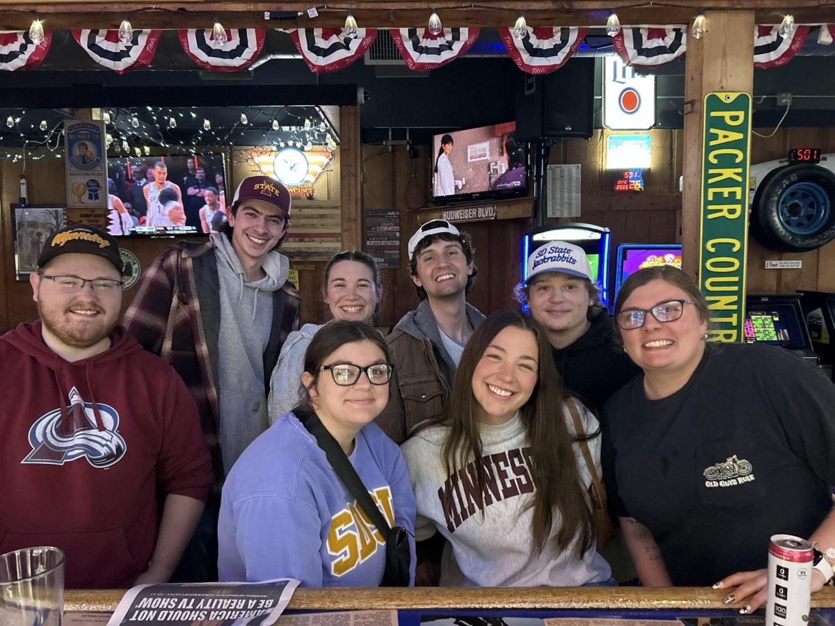 Collegian Media staff first row, from left: Brayden Byers, Taylor Tennant, Emily DeCock and Bella Hartman. Second row, from left: Ean Wetzel, Emily Attrill, Andrew Lewno and Cordell Vitense.